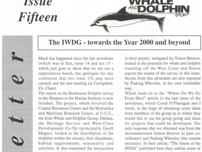 15 Irish Whale _ Dolphin Group Newsletter 01.99
